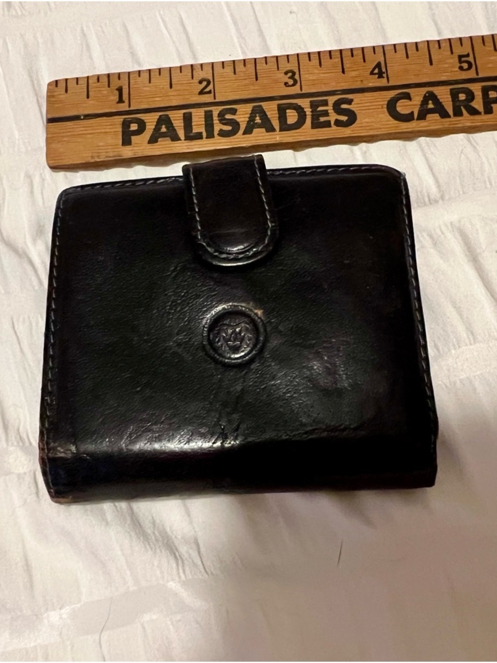 Vera Pelle Black Leather Snap Bifold Wallet - Picture 3 of 9
